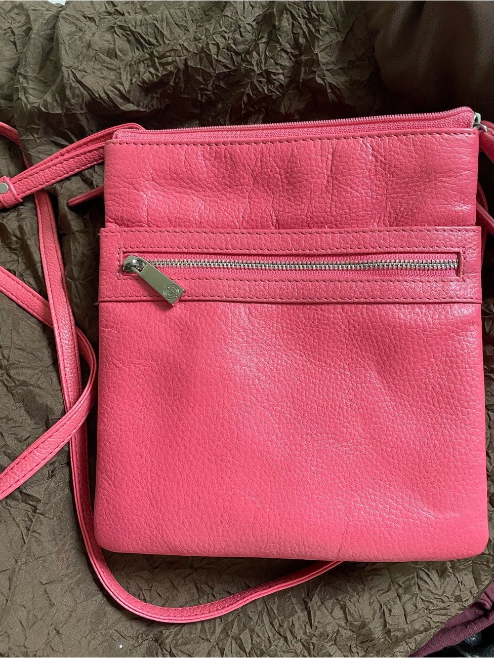 Women's Pink Crossbody Bag - Sleek Everyday Shoulder Bag